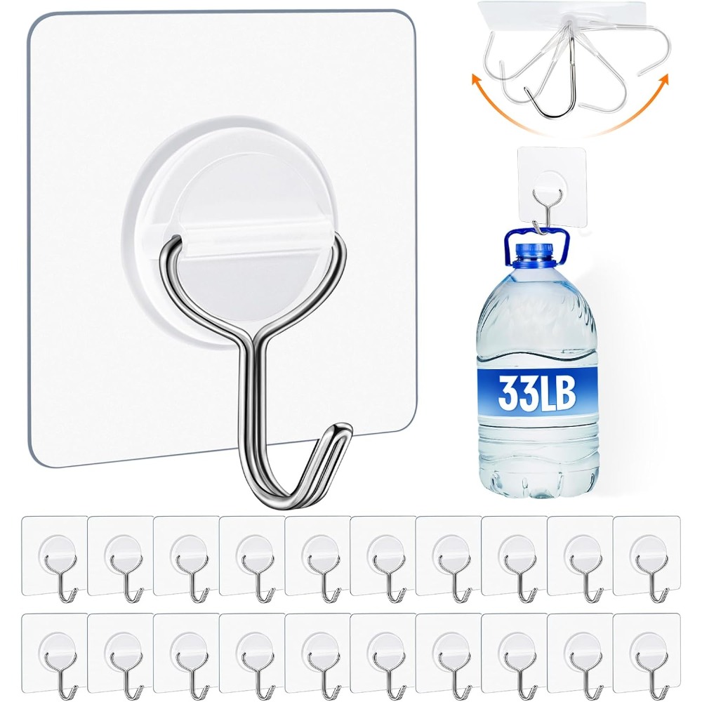 Home Improvement Kitchen - Heavy Duty Adhesive Wall Hooks 33lb