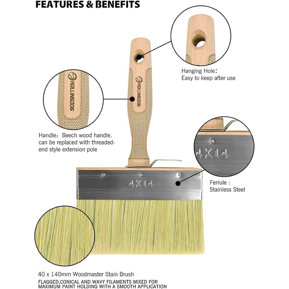 5.5 Large Limewash Deck Stain  - Wood Stain Brush recension och pris