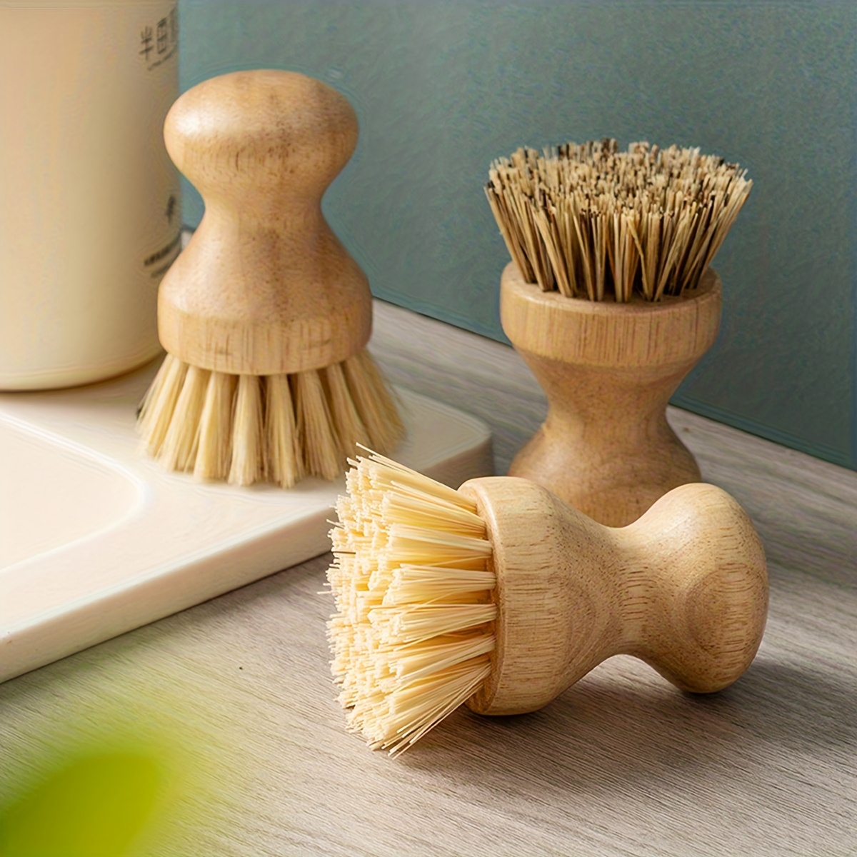 1pc Solid Wood Dishwashing Bru - Wood Stain Brush recension och pris
