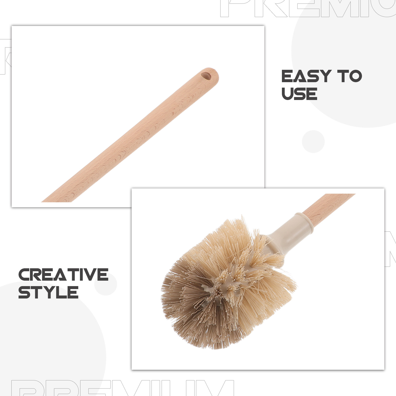 2Pcs Long Handle Toilet Brush  - Wood Stain Brush recension och pris