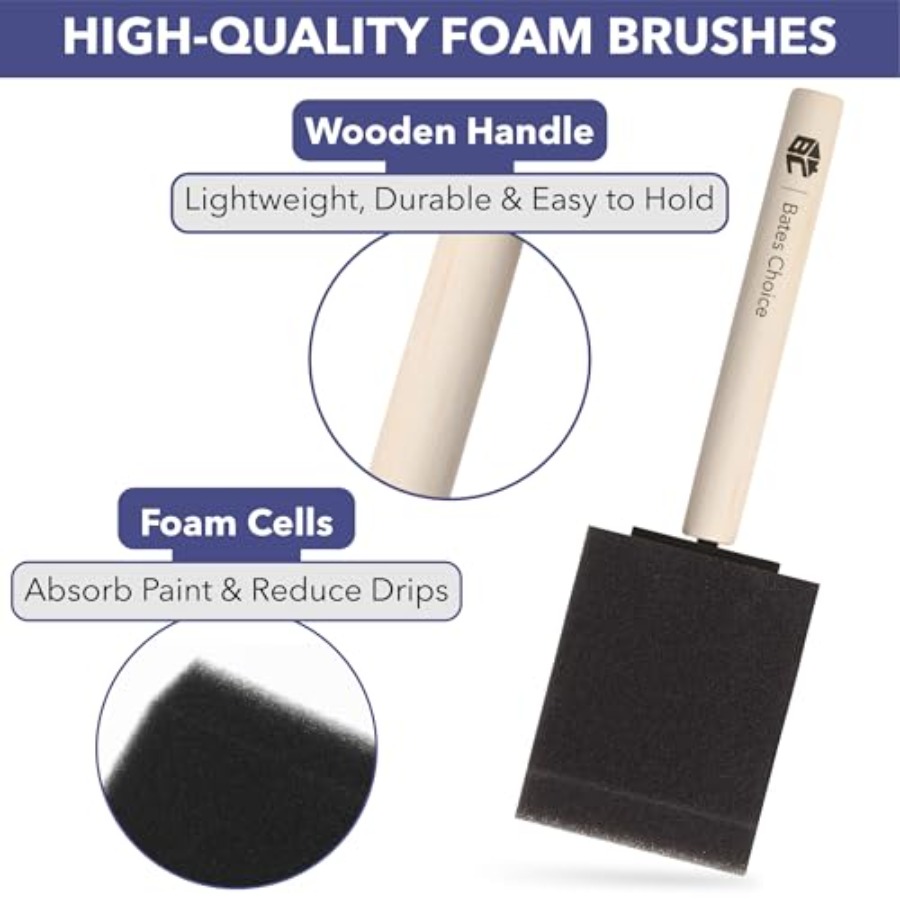 Bates- Foam Paint Brushes, 2 I - Wood Stain Brush recension och pris