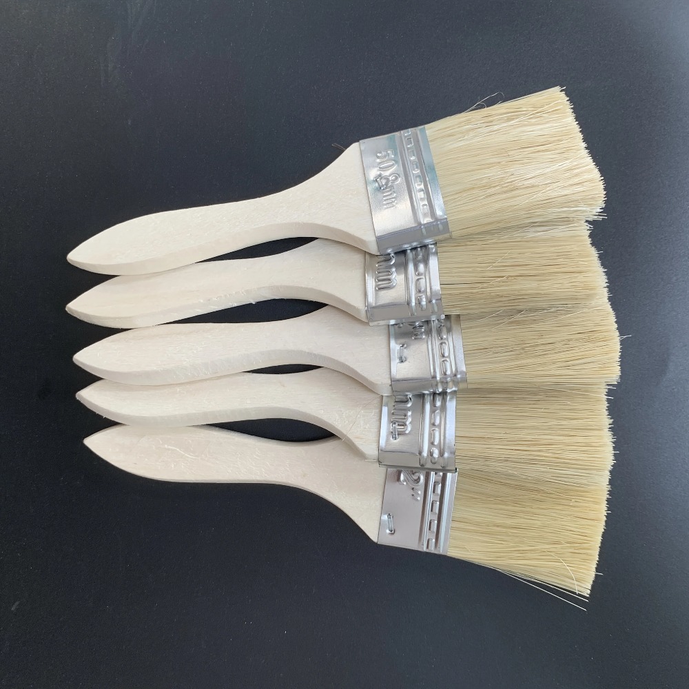 Wooden Paint Brush Set with Er - Wood Stain Brush recension och pris