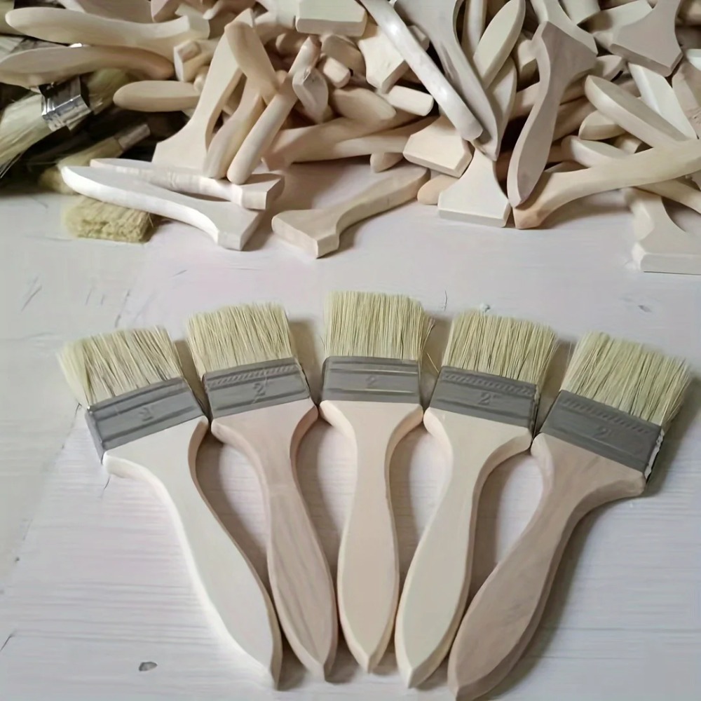 Wooden Paint Brush Set with Er - Wood Stain Brush recension och pris