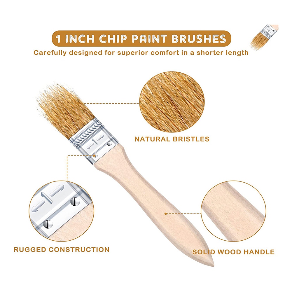 ABUH-100Pcs 1 Inch Chip Paint  - Wood Stain Brush recension och pris