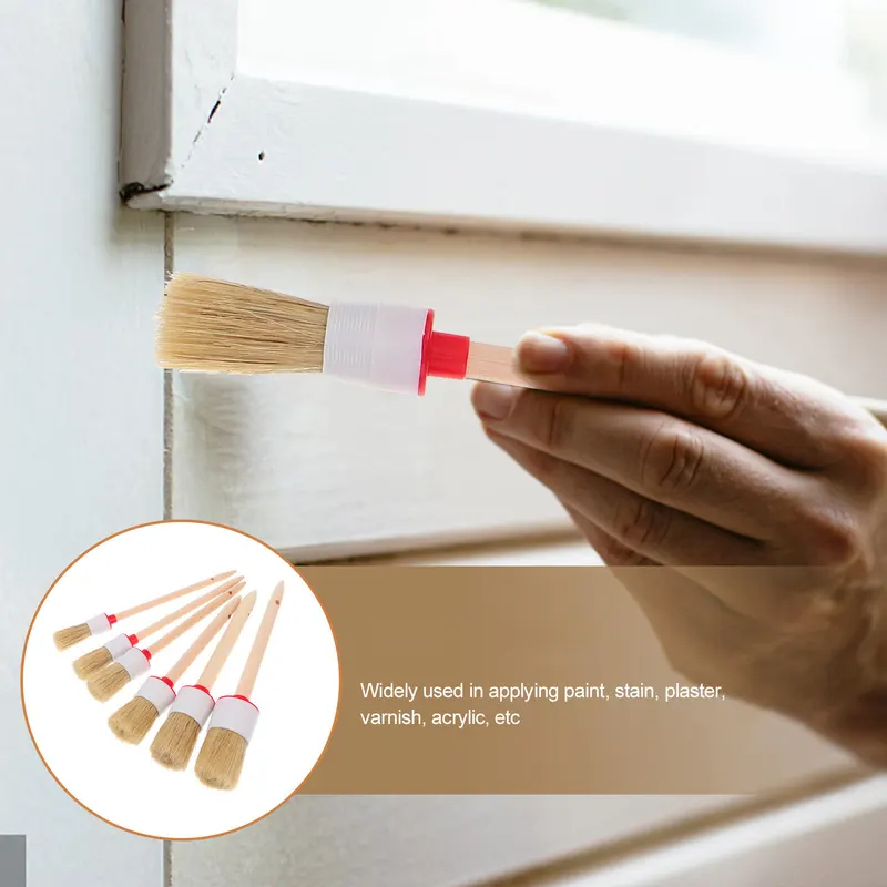 6Pcs Premium Bristle Paint Bru - Wood Stain Brush recension och pris
