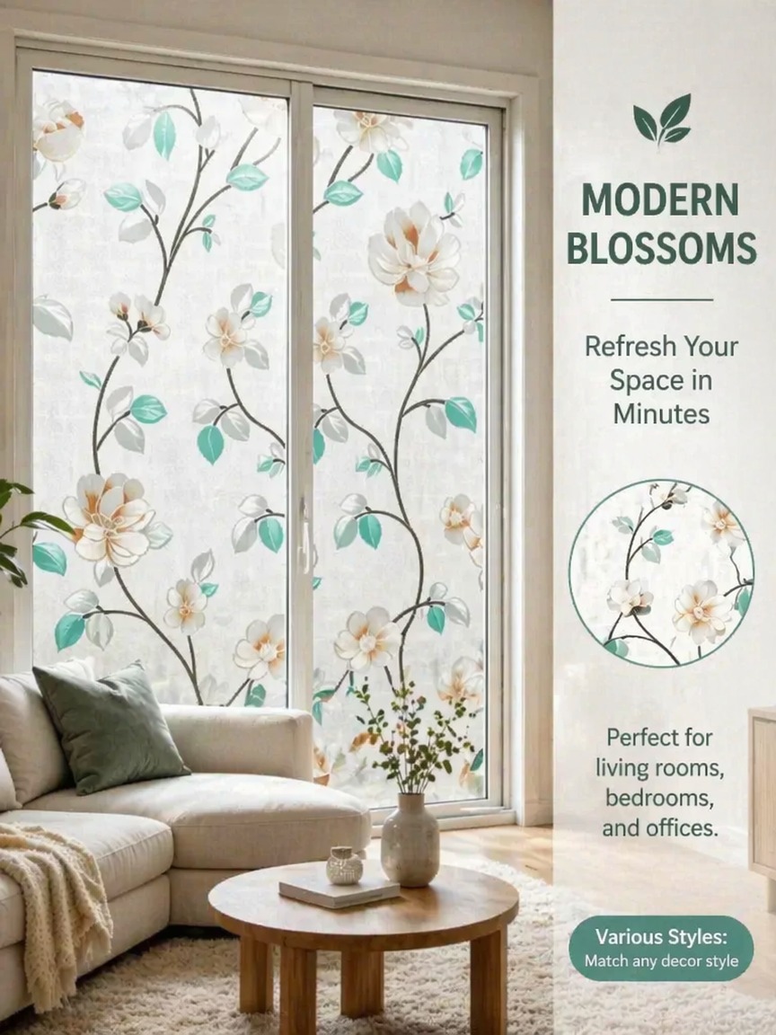 Embroidery Pattern Frosted Pri - Window Insulation Film recension och pris
